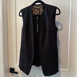 NWT White House Black Market Formal Black Sleeveless Vest Size 4